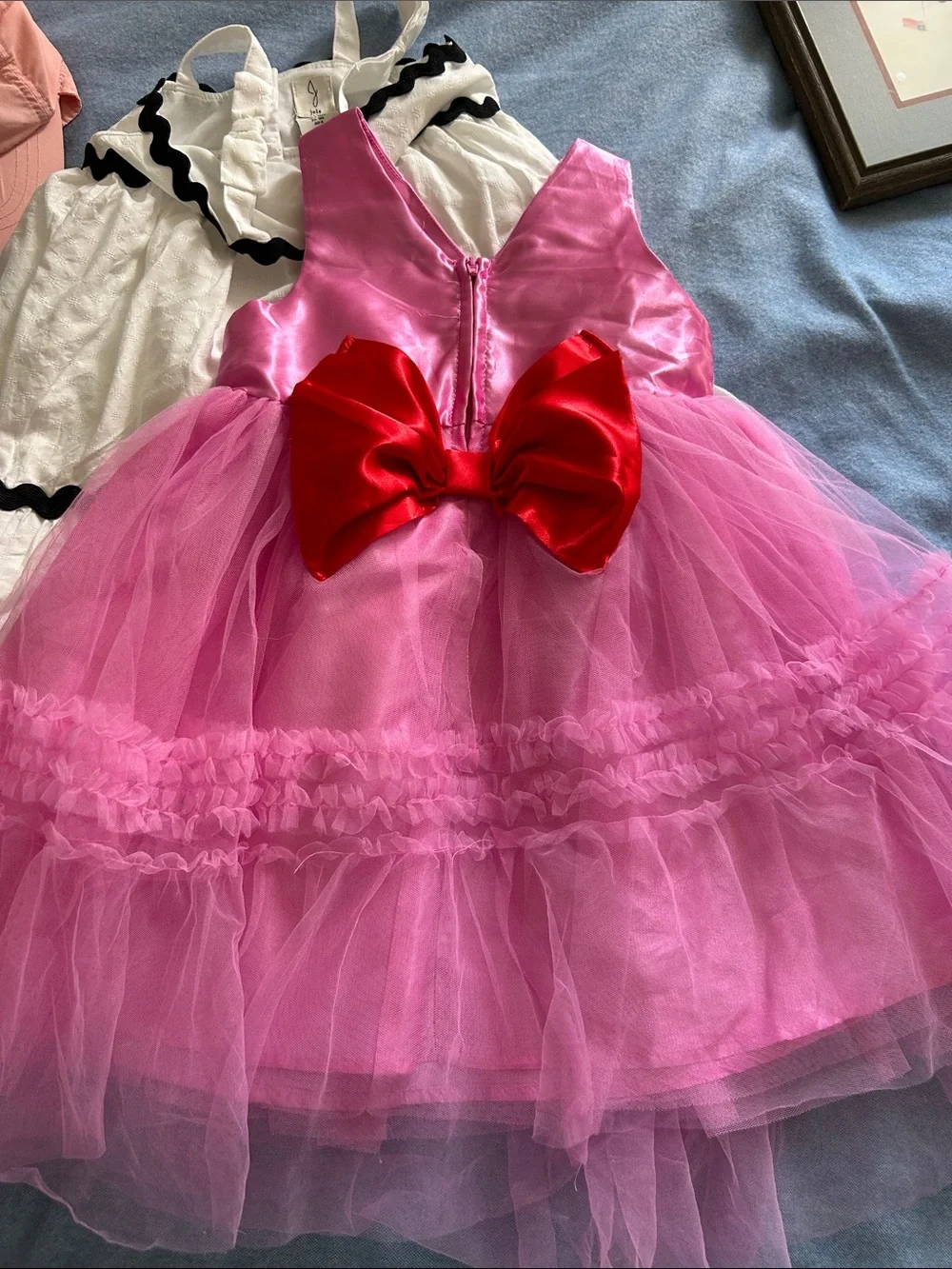 Joie Pink Tulle Party Dress with White Ruffle Dress & Purple Star Costume Set